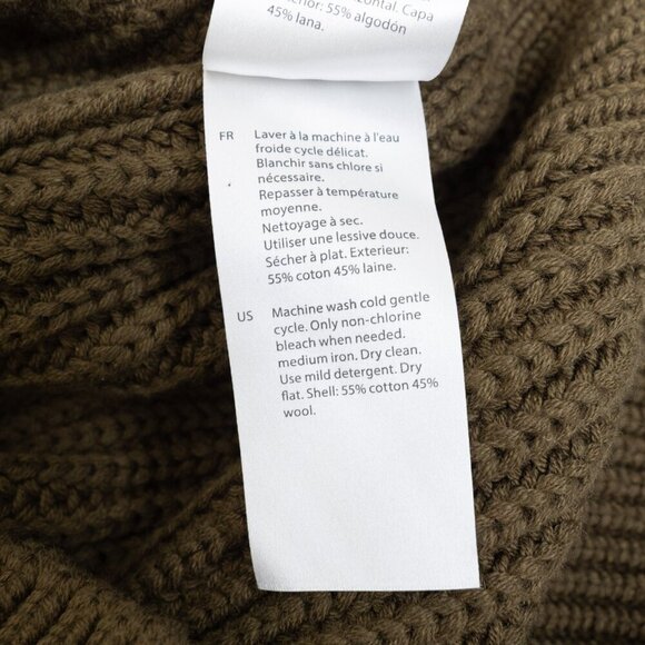 COS Two-Tone Knitted Jumper Wool Blend Chunky Sweater Green - Picture 13 of 13